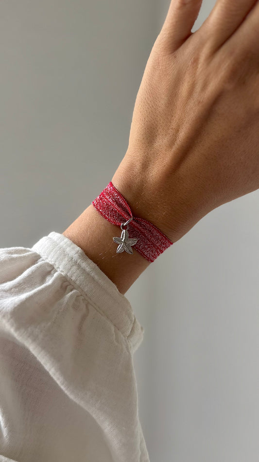 Bracelet LOLA Argenté - Rouge