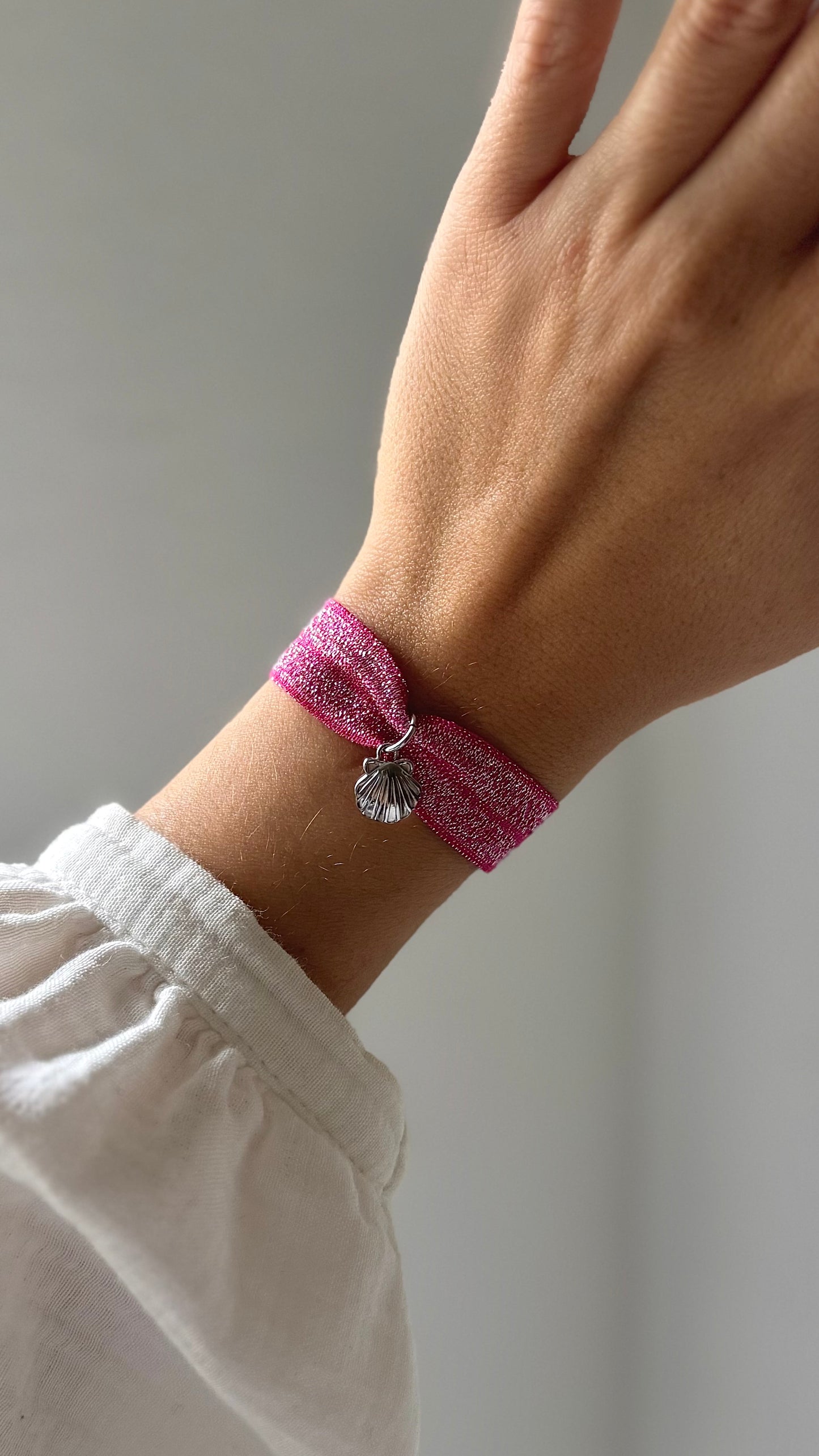 Bracelet LOLA Argenté - Rose Fushia