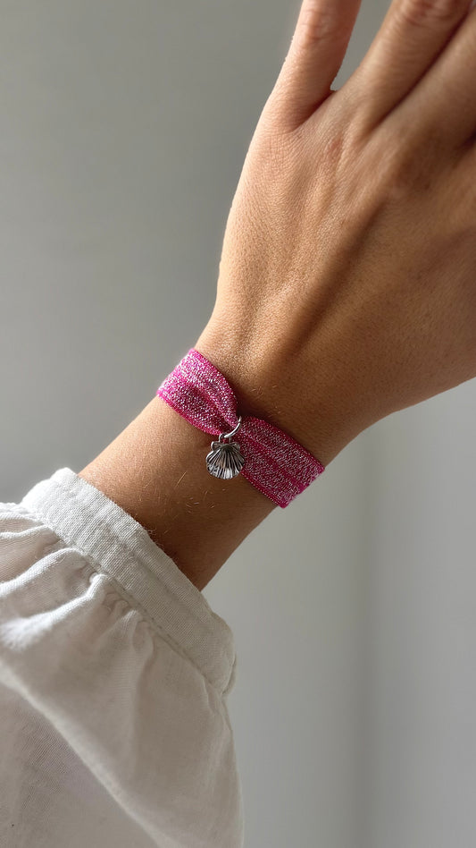 Bracelet LOLA Argenté - Rose Fushia