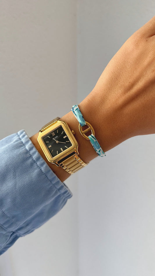 FLAVIE Doré Bleu Turquoise
